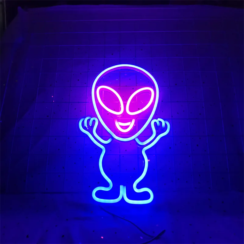 Lampe Led fluo en forme d\'ovni, contrôleur de jeu Alien Planet, luminaire décoratif mural en acrylique, contrôlable par USB, idéal pour une chambre