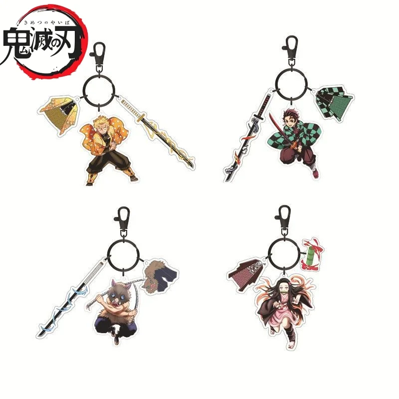 

Anime Demon Slayer Animation Acrylic Keychain tanjiro kamado nezuko kamado Schoolbag Pendant Cartoon Character Design Kids Gift