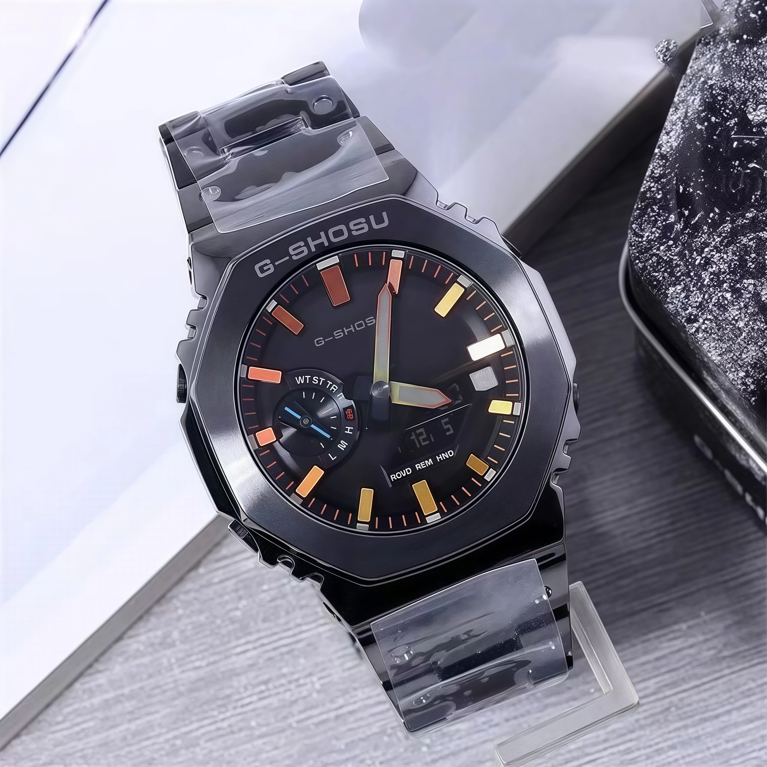 

Спортивные электронные часы унисекс со стальным ремешком, светодиодный двойной дисплей, мировое время, полная функция