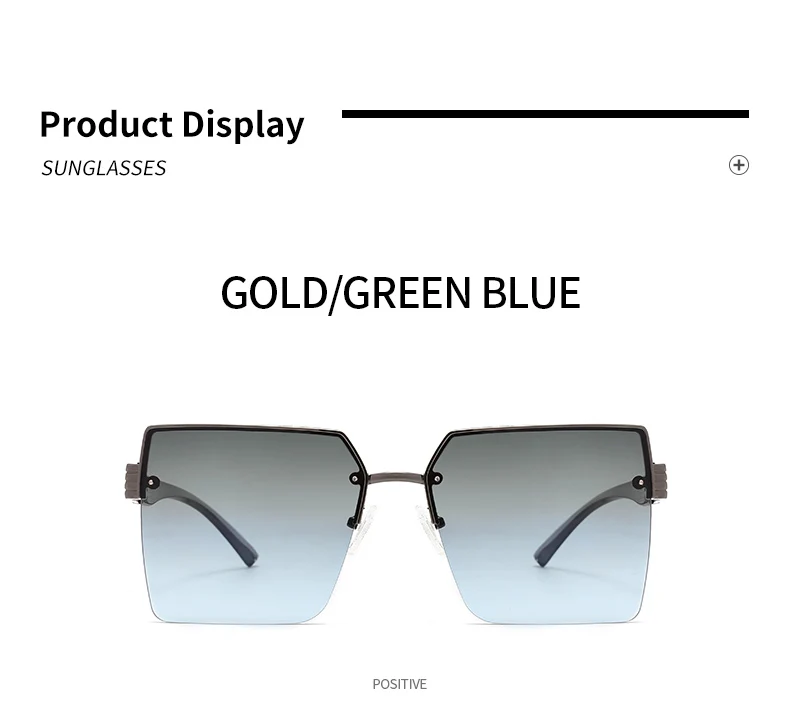 Neue Halbrahmen-Quadrat-UV-Schutz-modische Sonnenbrille Unisex Street Style Vielseitige Sonnenbrille 1205 – Detail 13