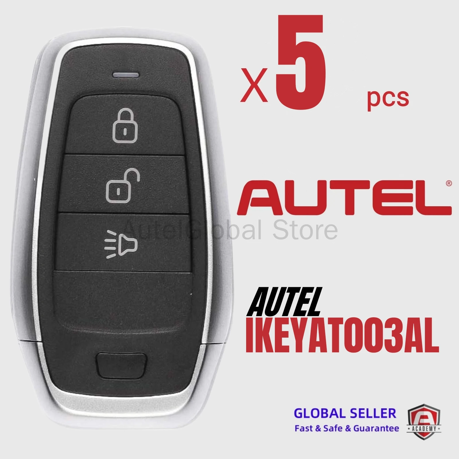 5PCS Autel Ikey Autel IKEYAT003AL AT003AL Universal Smart Remote Key 3 Buttons For Autel Smart Key For KM100 IM508 IM608 KM100E