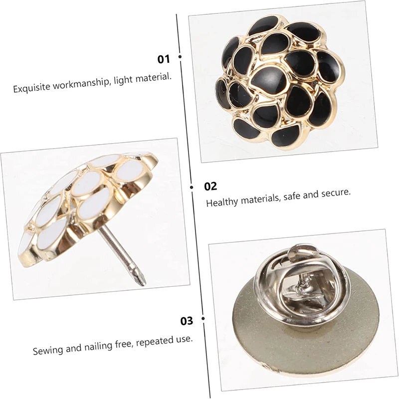 10pcs Women Shirt Brooch Buttons Cover up Button Pins Free Sewing Pearl Rhinestone Button Large Size DIY Shirt Clothing Decor