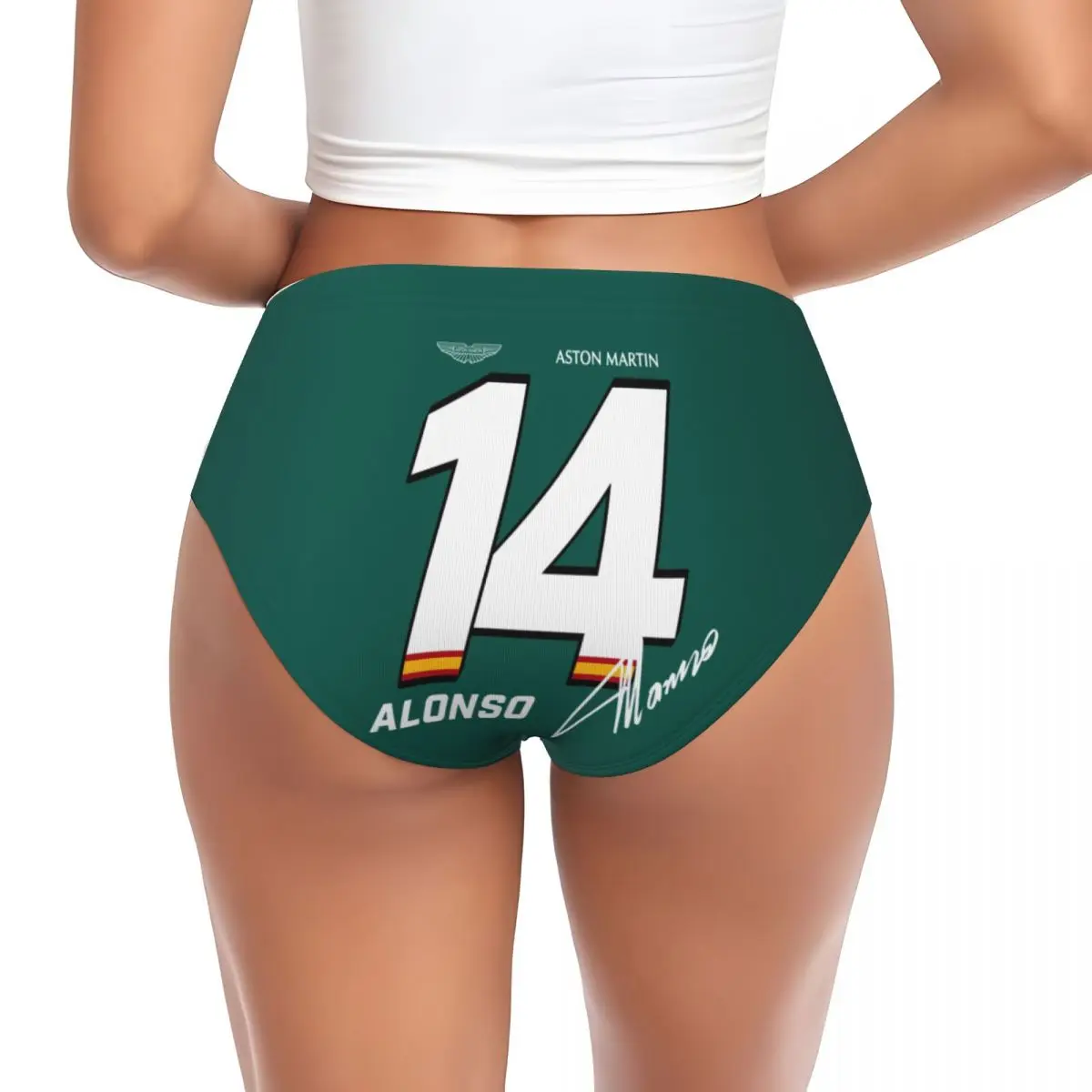 Custom Womens Fernando Alonso Panties Underwear Female Breathable Aston Martin Briefs Underpants