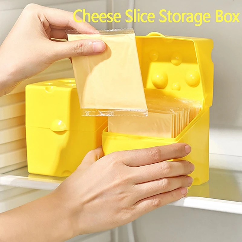 Cheese Storage Container Kitchen Accessories Plastic Cheese Shaped Refrigerator Slice Cheese Storage Box Kitchen Gadgets