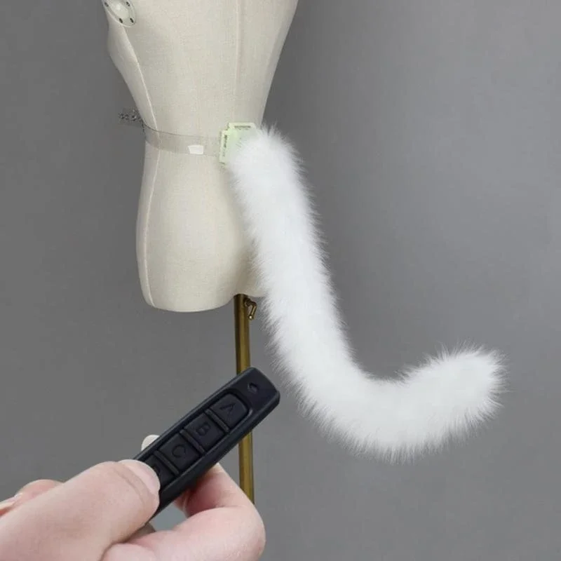Lovely Plush Tail Cats Tail for Halloween Carnival Birthday Party Remote Control Wagging Tail Anime Cosplay Accessories
