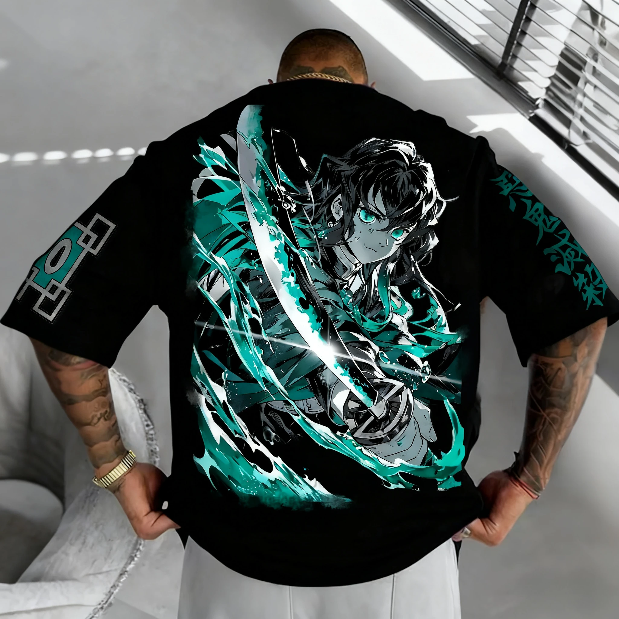 جديد شيطان القاتل طباعة قصيرة الأكمام بانداي الرجال والنساء 2026 الصيف فضفاضة وتنفس ورياضية تي شيرتات على الموضة #3