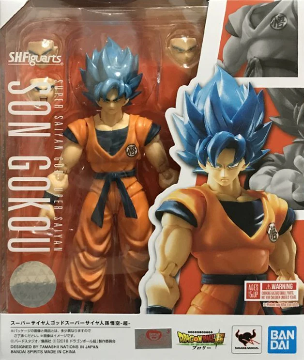 Figura de acción Original Bandai Shf Dragon Ball Anime Super Saiyan God Super Saiyan Son Goku colección de figuras modelo juguete para regalo