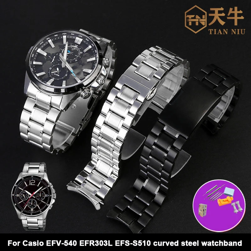 

For Casio EFR303L EFV-540 500 EFS-S510 MTP1375 watch strap stainless steel bracelet 20mm 22mm men watchband universal accessory