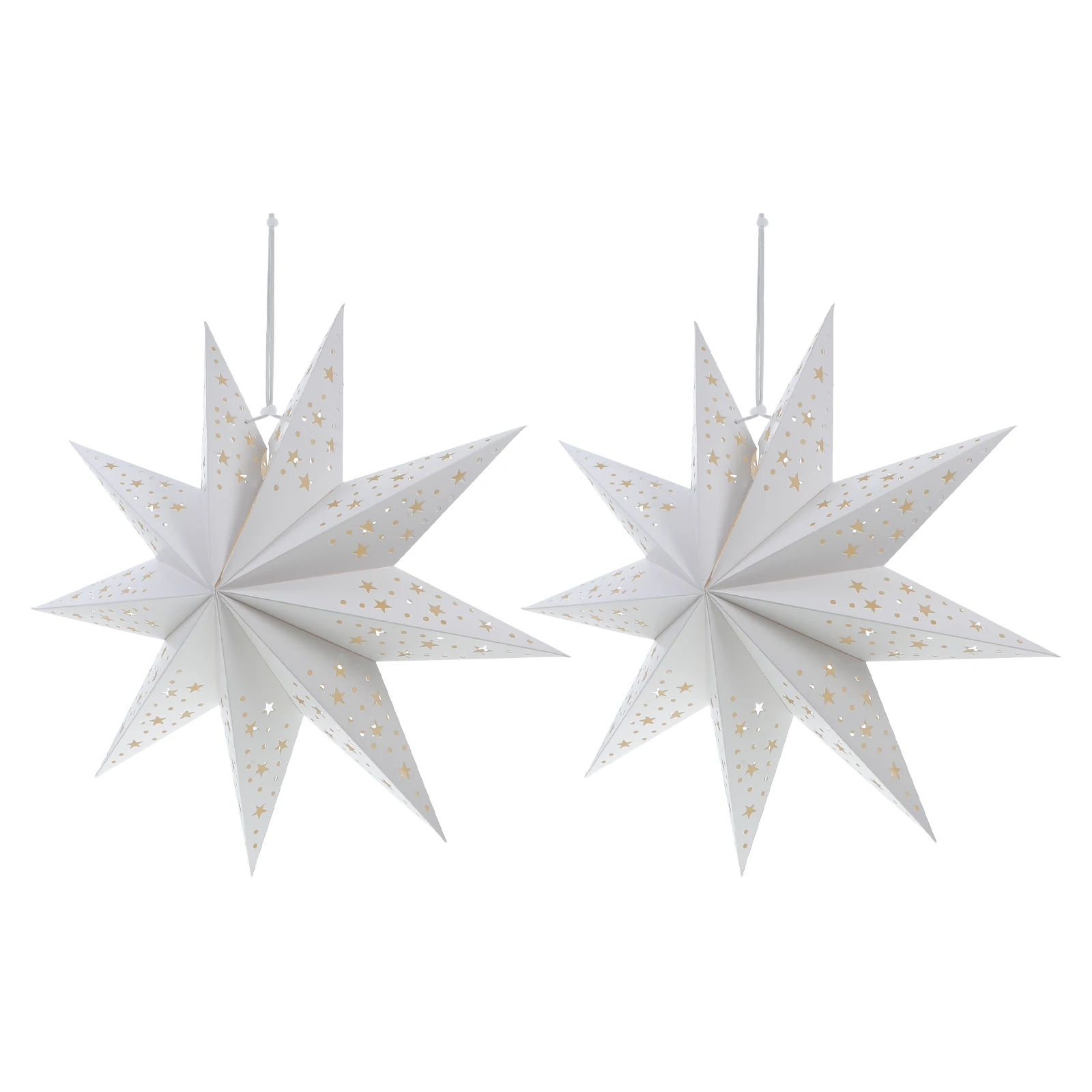 

2Pcs 45Cm 3D Paper Lantern Star Shaped Hanging Light Cover for Party Festival Holiday Night Decoration Star Lantern