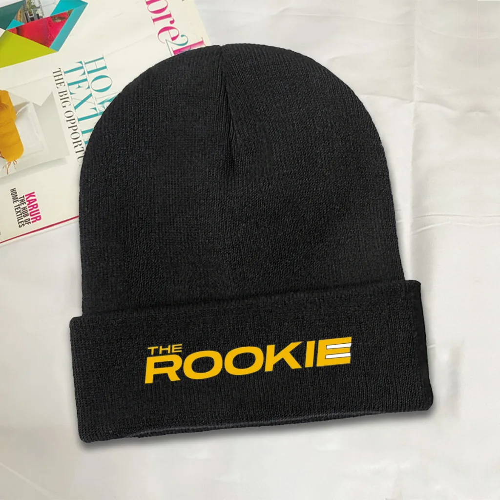 The Rookie Yellow Beanie Knitted Hat   Winter Warm Outdoor Cap For Male Women