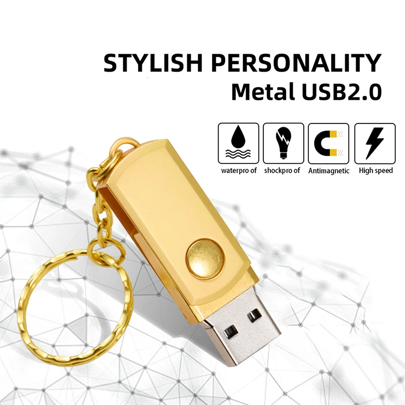 

JASTER Rose Gold USB Flash Drives 64GB High Speed Pen Drive 32GB Silver Key Chain Memory Stick 16G Creative Business Gift U Disk