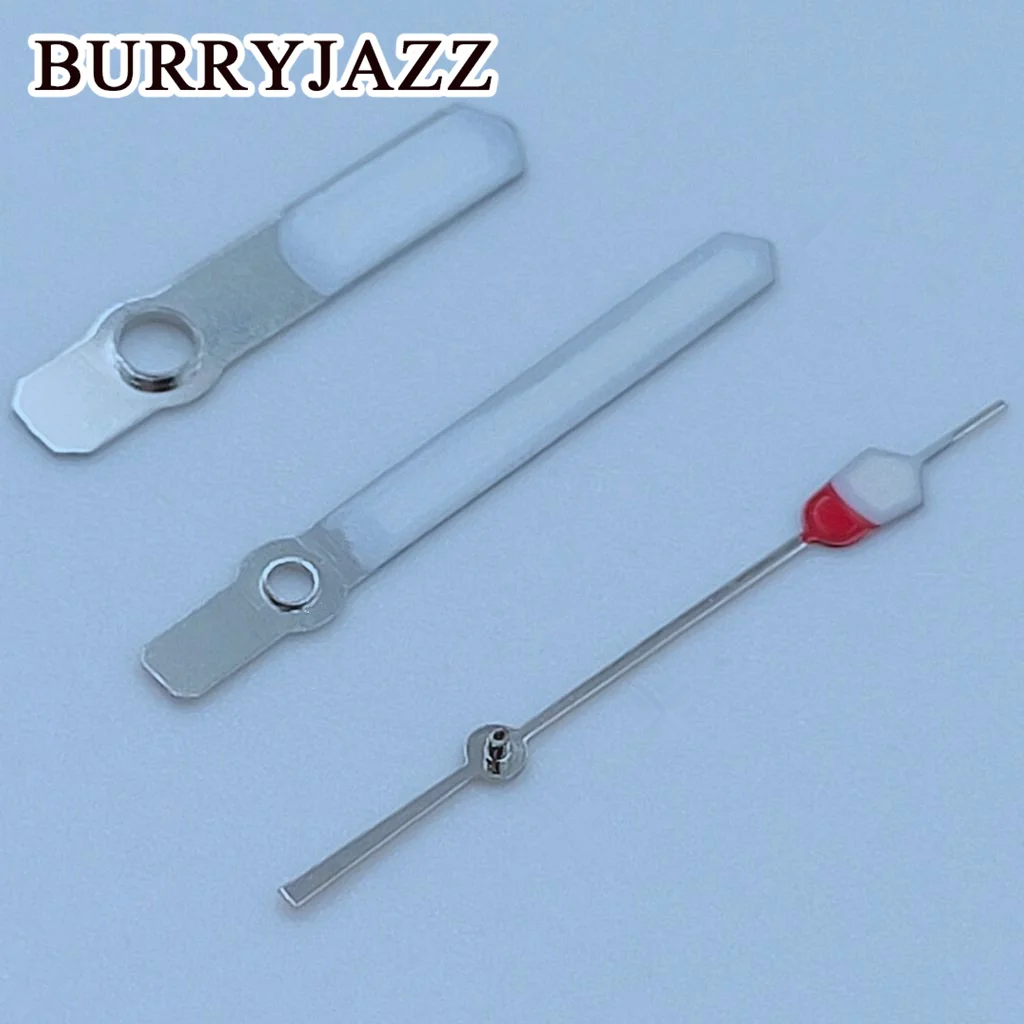 BURRYJAZZ NH35 NH36 NH38 7S26 7S36 4R35 4R36 Watch Hands Silver Gun Hands Green Luminous