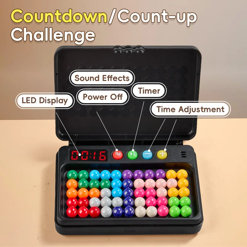 子供用ピラミッドプレートビーズボードゲーム-500レベル-タイムチャレンジ-3dパズルボードゲーム-おもちゃ-パーティー-論理的思考-パールビーズおもちゃ