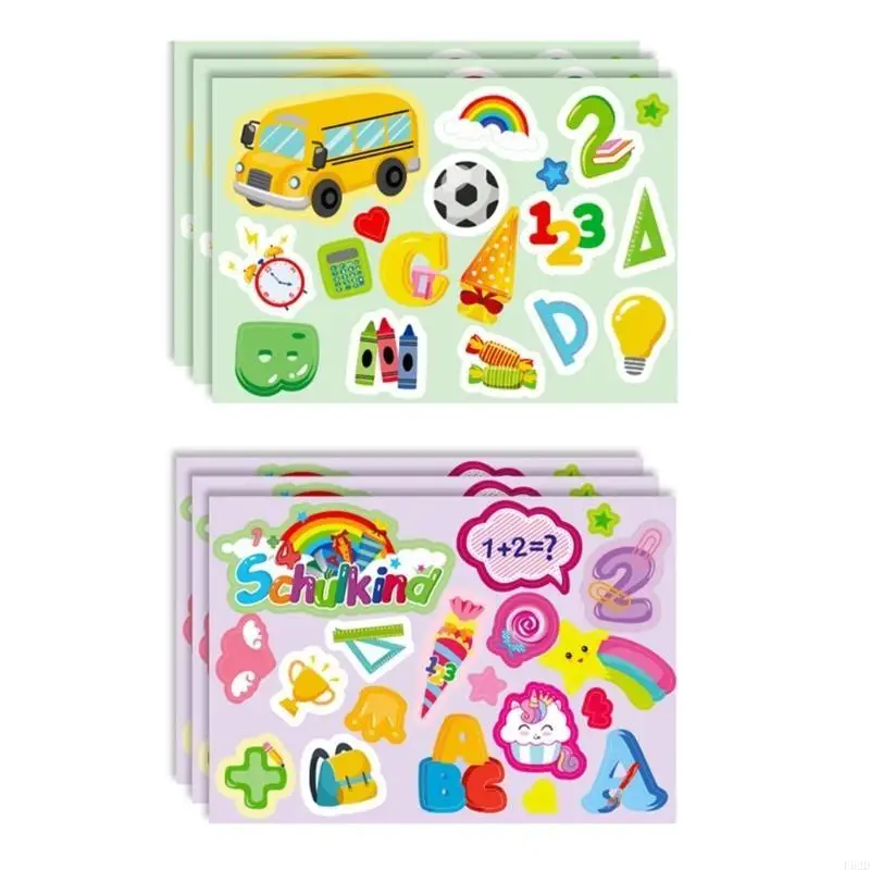 F62d 만화가 수하물 스케이트 보드 방수 데칼 스티커를위한 학교 스티커로 돌아갑니다.