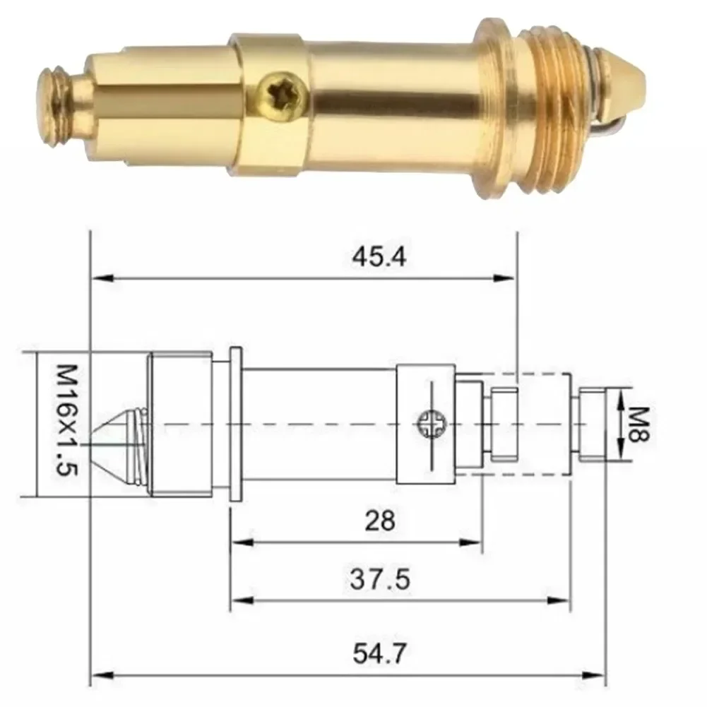 

Clack Plug Screw Brass Push Bolt 26g Basin Click Clack Waste Internal Spring Mechanism Spring Core Thick Plating