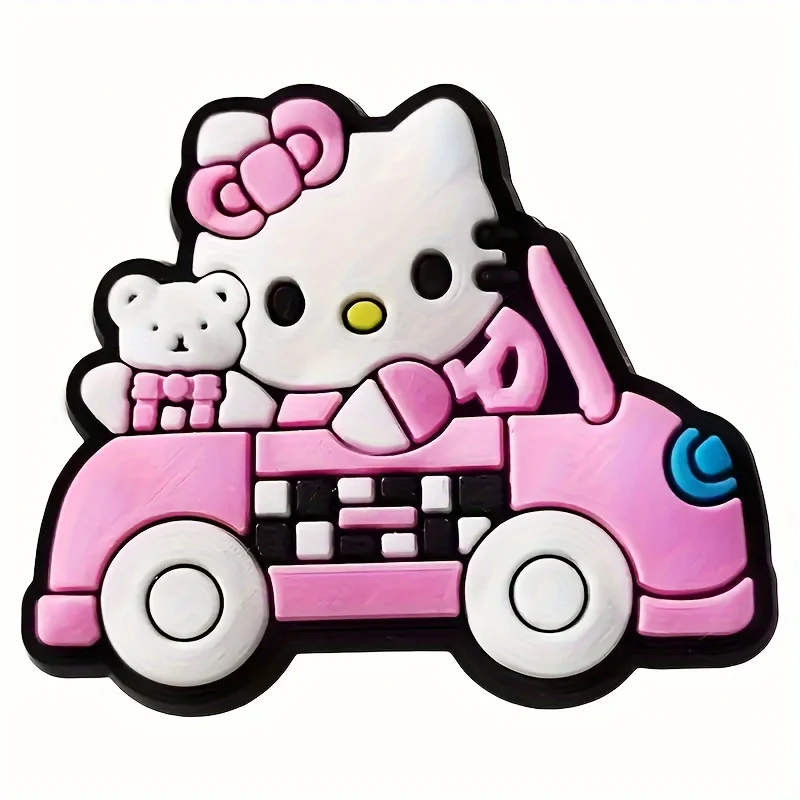 Random 10-30Pcs MINISO Kitty Series Shoe Charms For Sandals Premium Quality PVC Shoe DIY Decorations Accessories Christmas Gift image 4