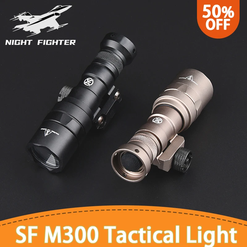 Surefir M300 M300A Wadsn Flashlight Hunting MINI Scout Light Tactical Weapon With Dual Function Pressure Switch 20MM Rail Consta