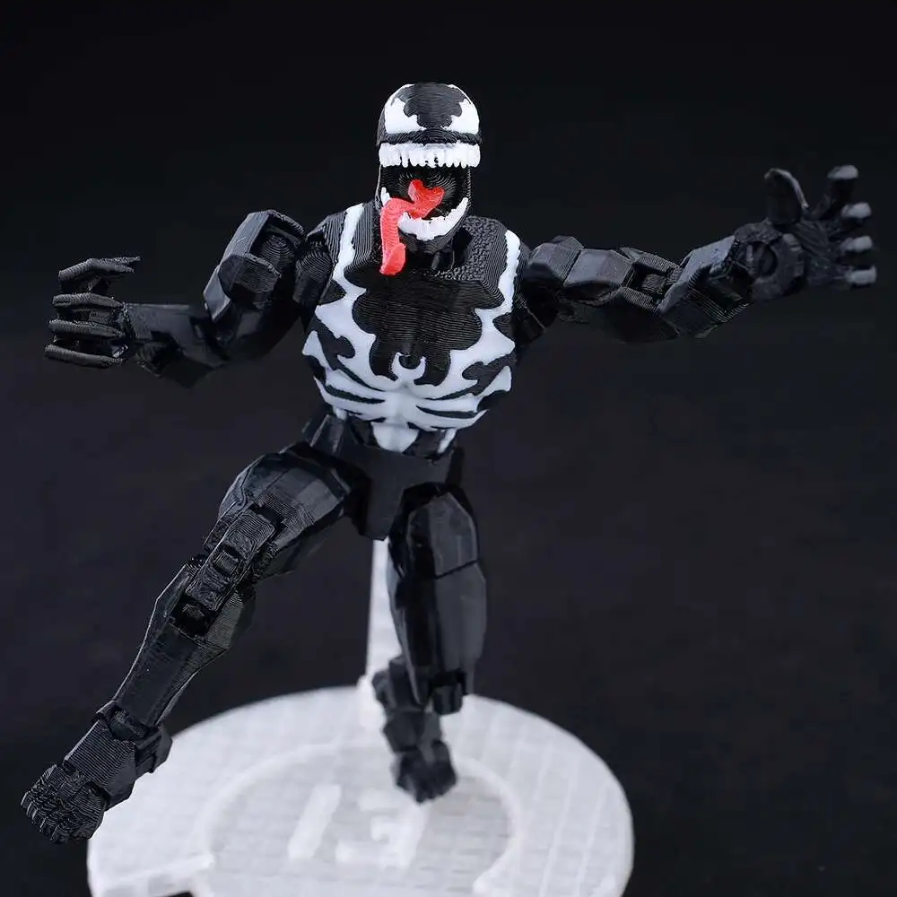 9L3D Printed Anime Characters Lucky Dummy 13 Action Figures Venom Spider-Man Multi-Jointed Movable Shapeshift Mannequin Toys