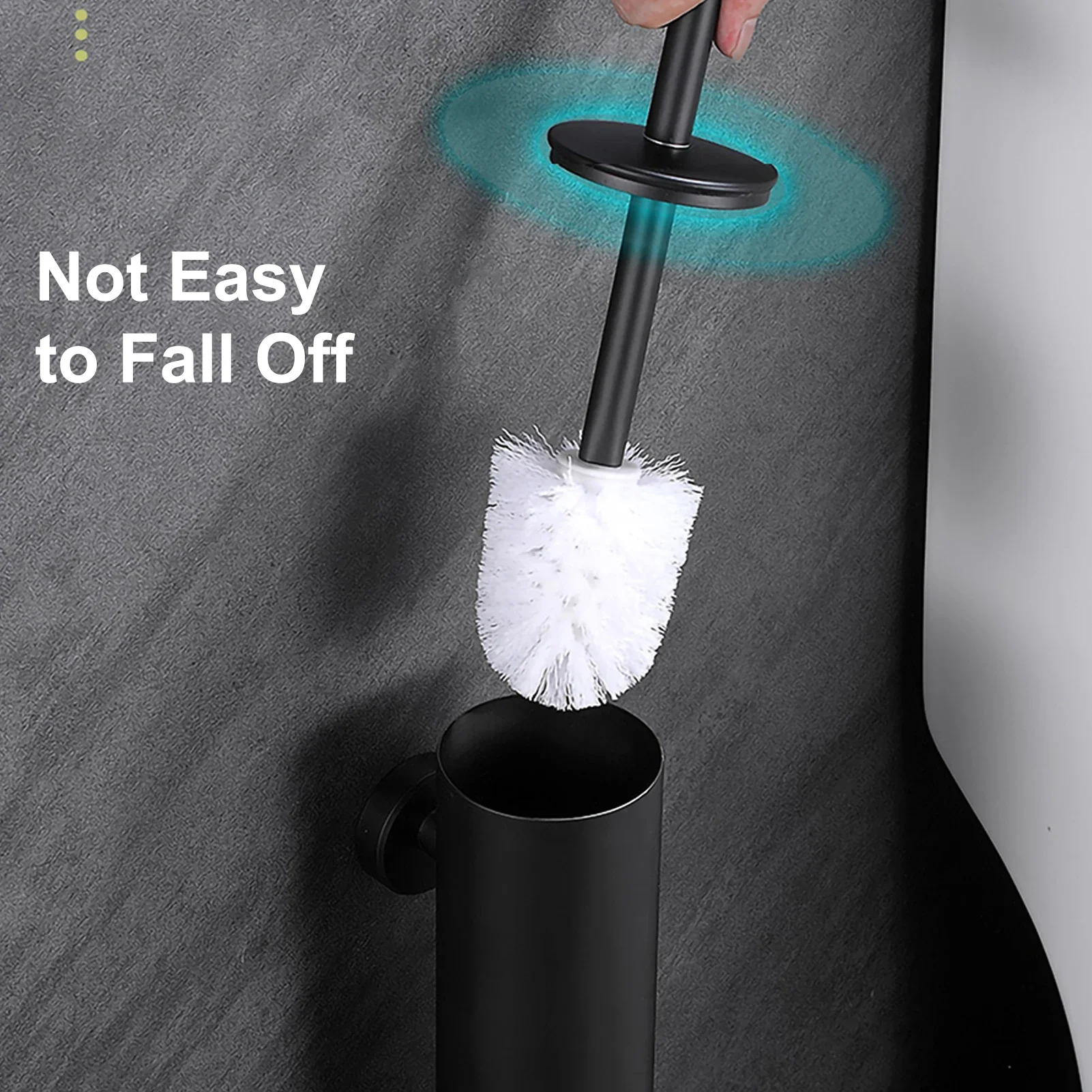 Stainless Steel Bathroom Toilet Brush Holder Accessories Black Toilet Brush Wall Mounted WC Cleaner Brush