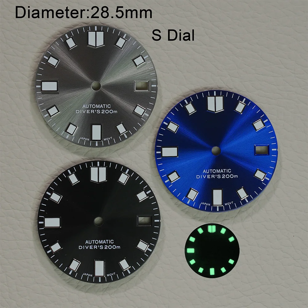 

High Quality 28.5mm NH35 watch dial S dial green luminous suitable for NH35 NH36 movement watch accessories repair tool