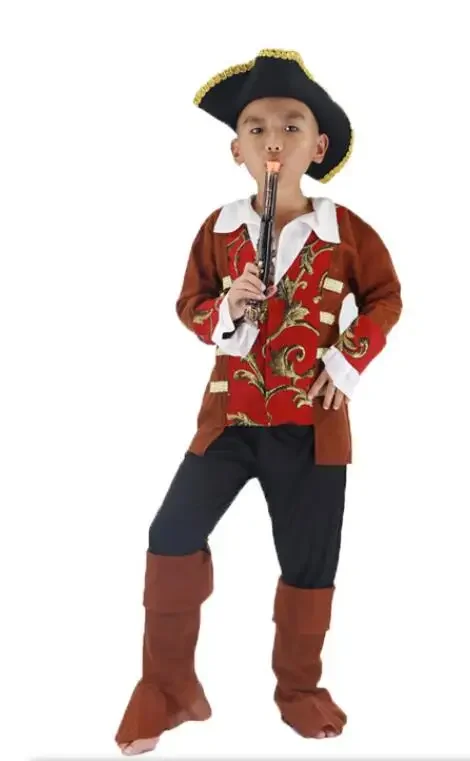 Halloween Kostuum Jongens Piraat Cosplay Piratenkapitein Jack Sparrow Purim Kerstfeest Luxe Buccaneer Outfits R