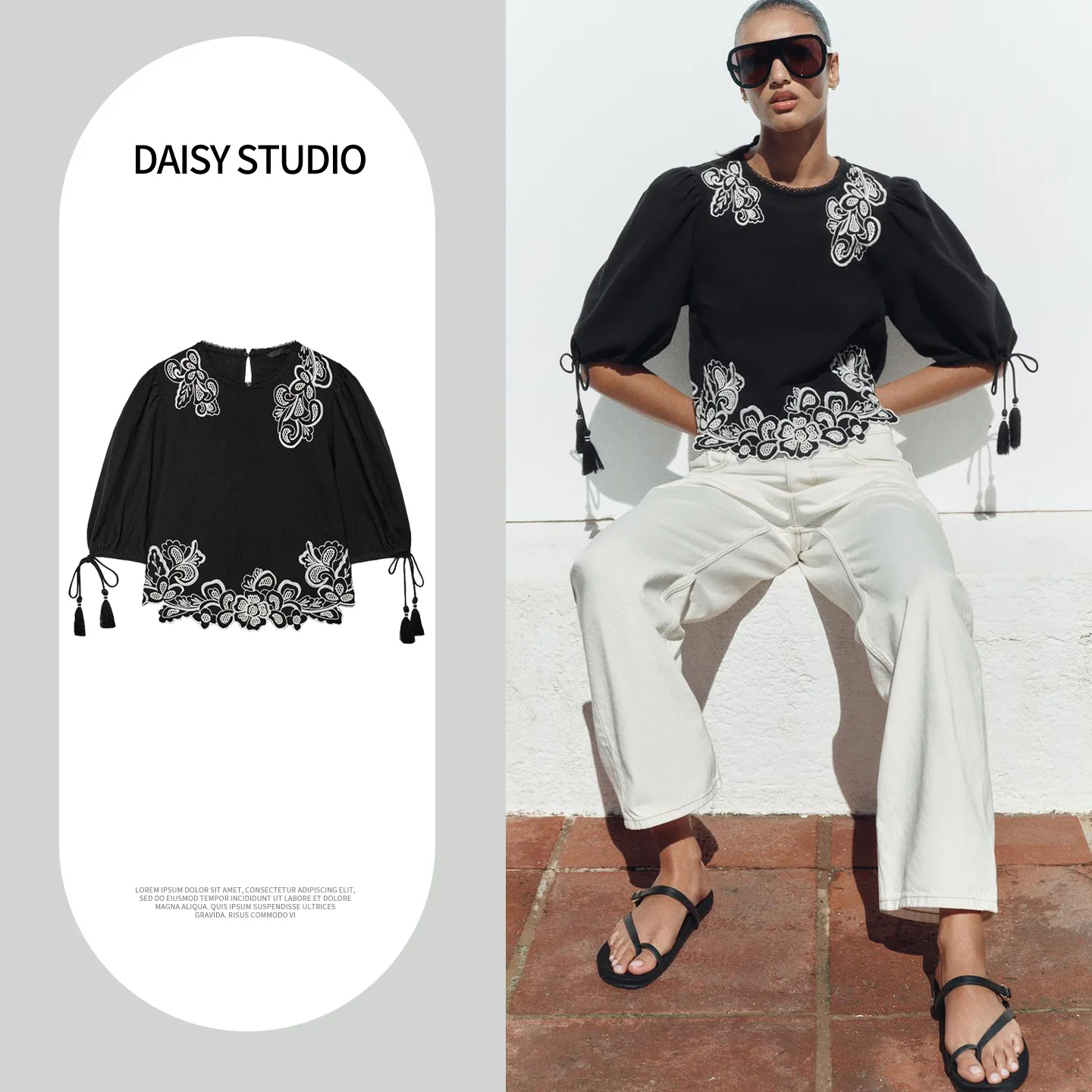 

Новинка Весна-Лето: Женская повседневная рубашка с вышивкой, круглым вырезом, рукавами-фонариками и поясом с бахромой. Удобная, дышащая.