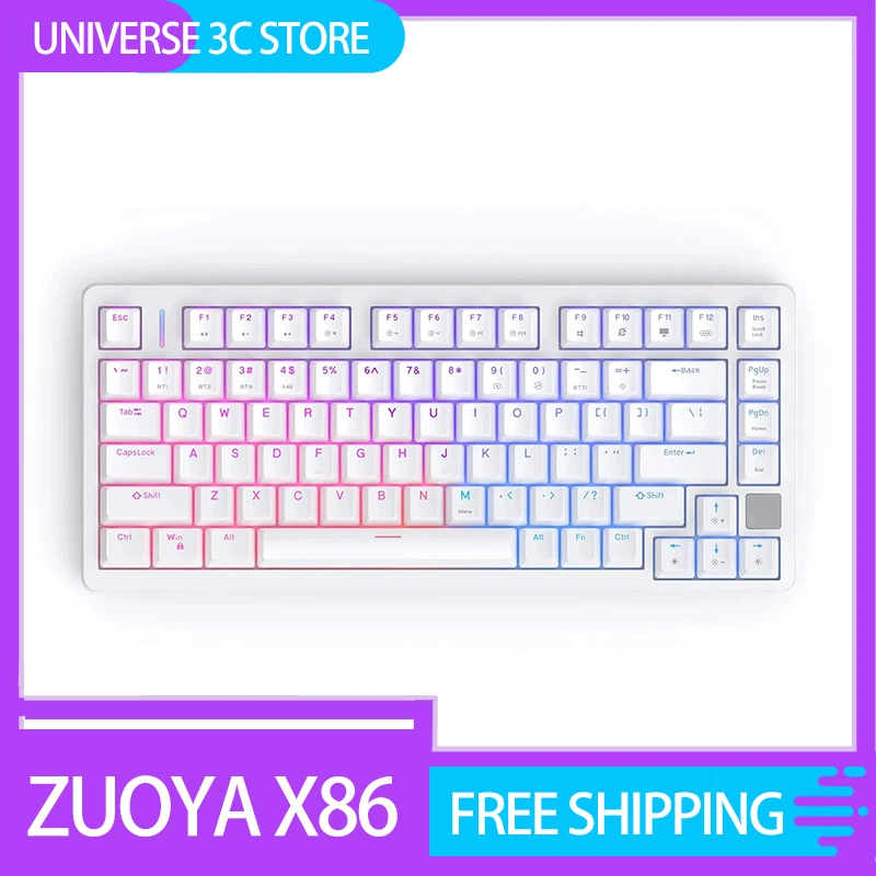 ZUOYA X86 Mechanical Keyboard Magnetic Switch Esports Gaming Keyboard RGB Backlit Quick Trigger Hot Swap 81Keys PC Gamer Gifts