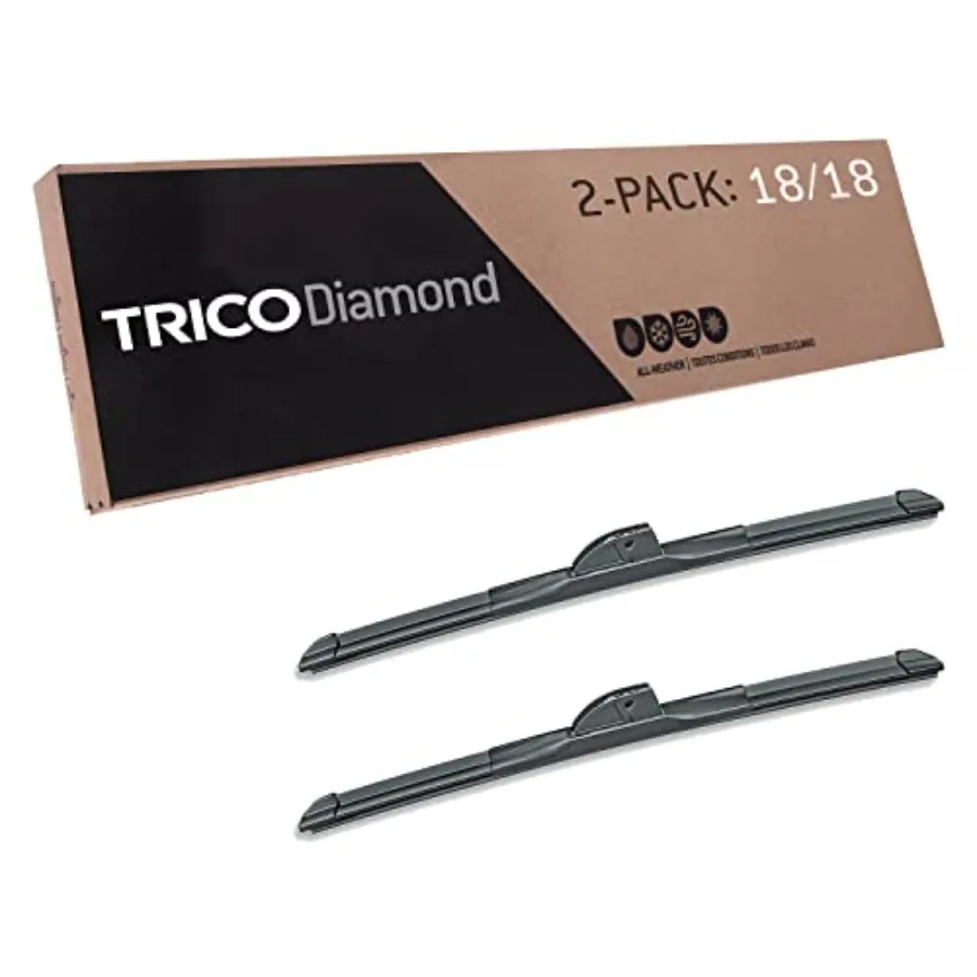 

Diamond 18" + 18" Super Premium Automotive Replacement Windshield Wiper Blades Set of 2,Passenger and Driver Side All-Weather B
