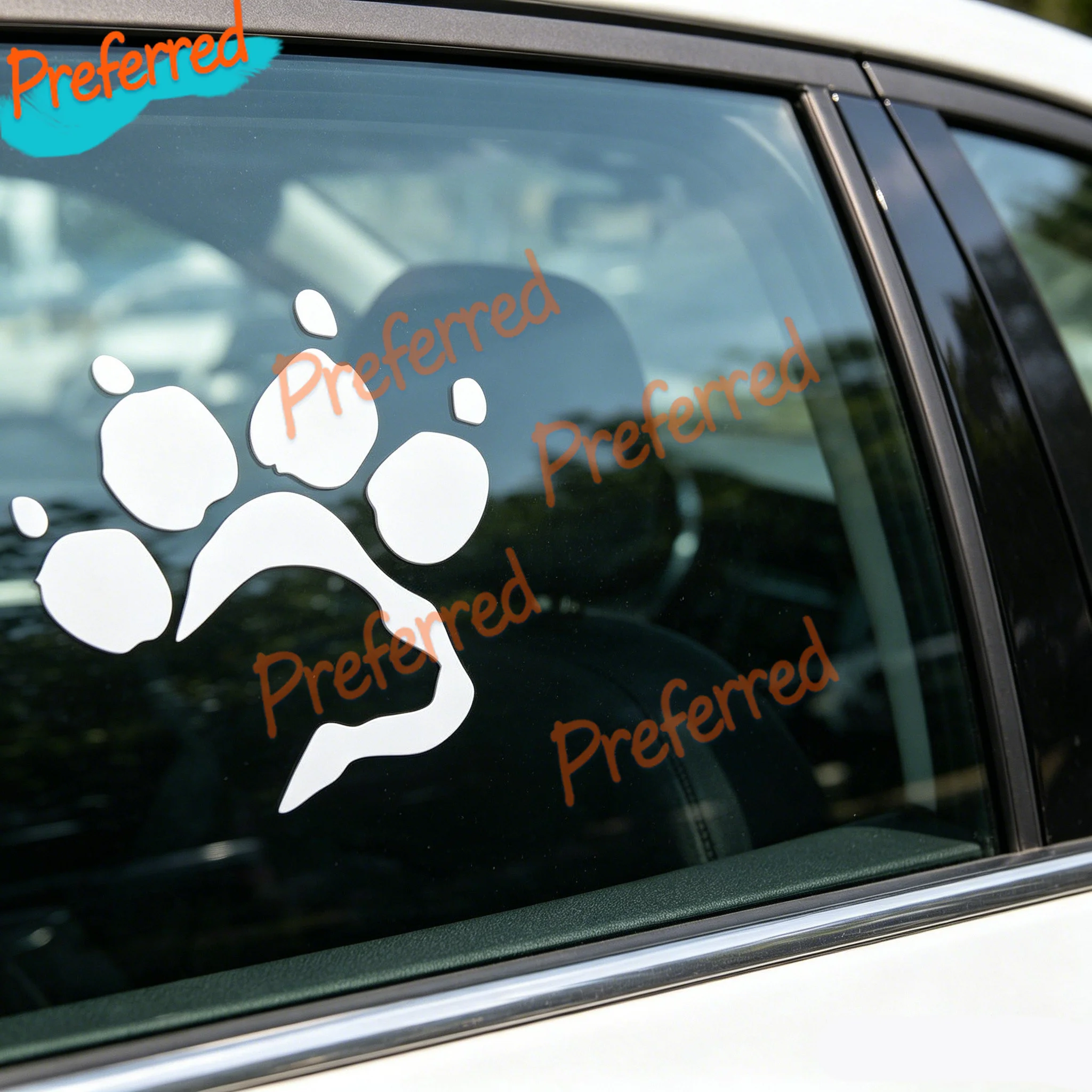 2 X Labrador Retriever Claw Printed Vinyl Stickers for Cars, Trucks, Windows, Various Sizes -No Background