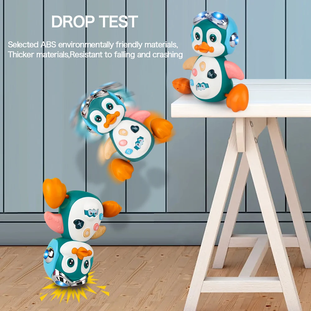 Muzikale Pinguïn Baby Bewegend Wandelen Dansen Speelgoed met Licht Peuter Interactieve Ontwikkeling Tummy Time Gift Baby Kruipspeelgoed