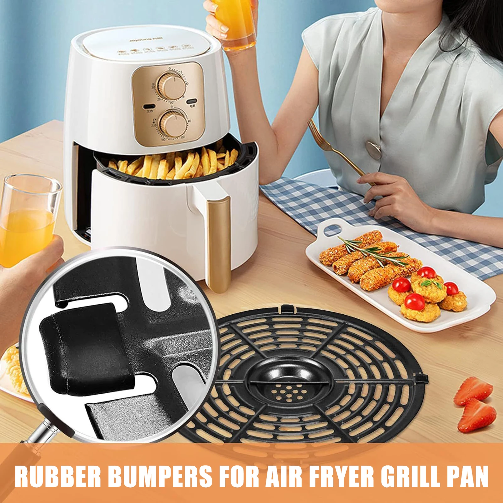 Air Fryer Replacement Silicone Feet Anti-scratch Protecting the Inner Coating for Enjoying Healthy and Safe Cooking