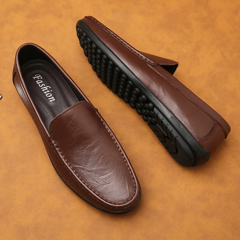 

Simple Stylish Men Luxury Advanced Design Loafer Shoes Comfortable Casual Slip on Flats Soft Sole Driving Fashionable Bean Shoes