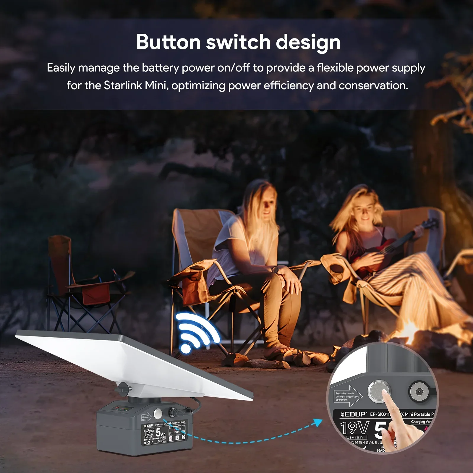 EDUP Patented Starlink Mini Por Fuente de alimentación SK0115 95W SPX Mini Por Power Bank Batería con largo tiempo de trabajo S2