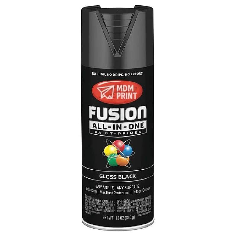 Rostschutz-Sprühfarbe, Schwarz, Glanz, Wasser, 30,5 oz