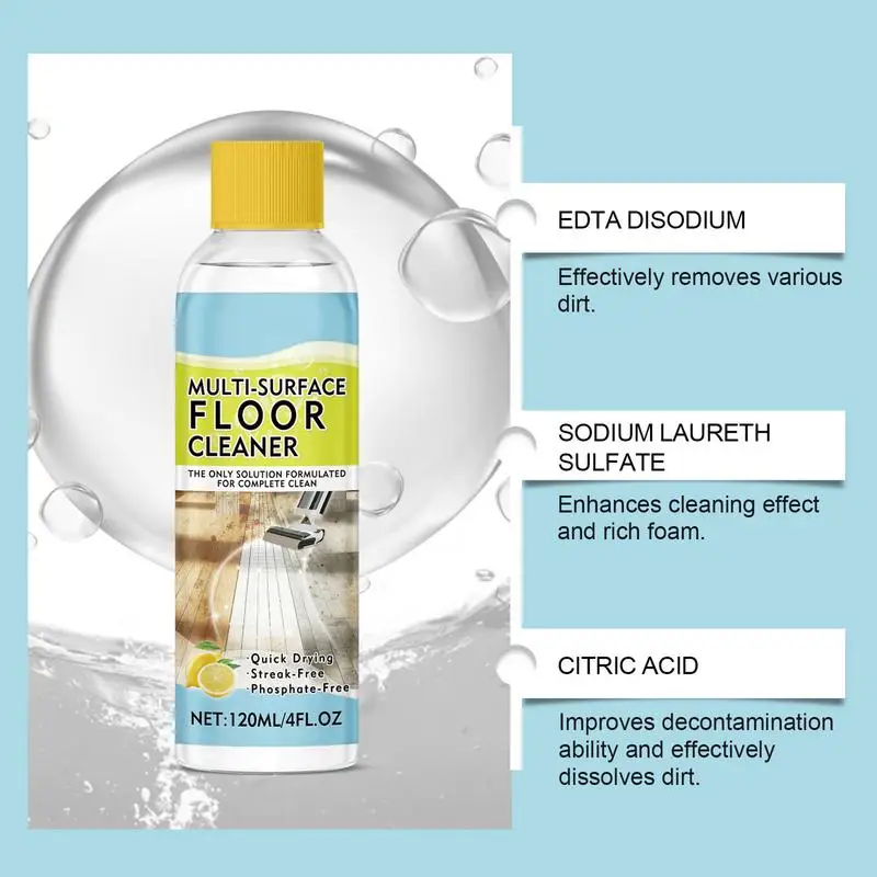 Floor cleaner 120ml deep stain removal strong protection household multi-purpose tile wood floor cleaner for home cleaning