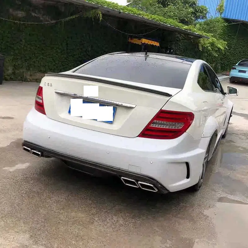 Full Set Carbon Fiber Fibre Bodykit Wide Body Kit with Hood Front Rear Bumper For Mercedes Benz W204 AMG C63 2007-2014