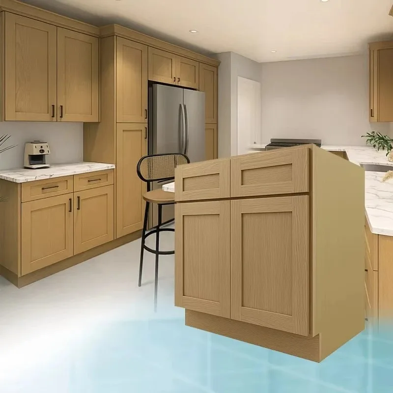 Wood Kitchen Base Cabinets With Drawers | RTA Cabinets For Builders & Renovators | Popular Shaker Style Kitchen Cabinets