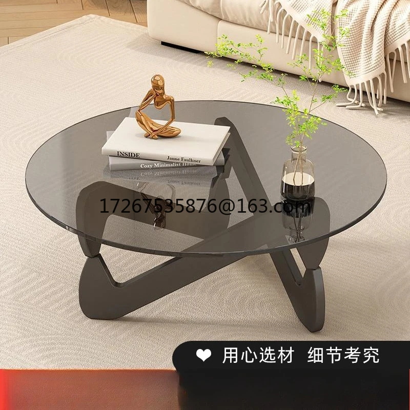

Light luxury special-shaped round small side table, living room household small coffee table, glass coffee table for homestay