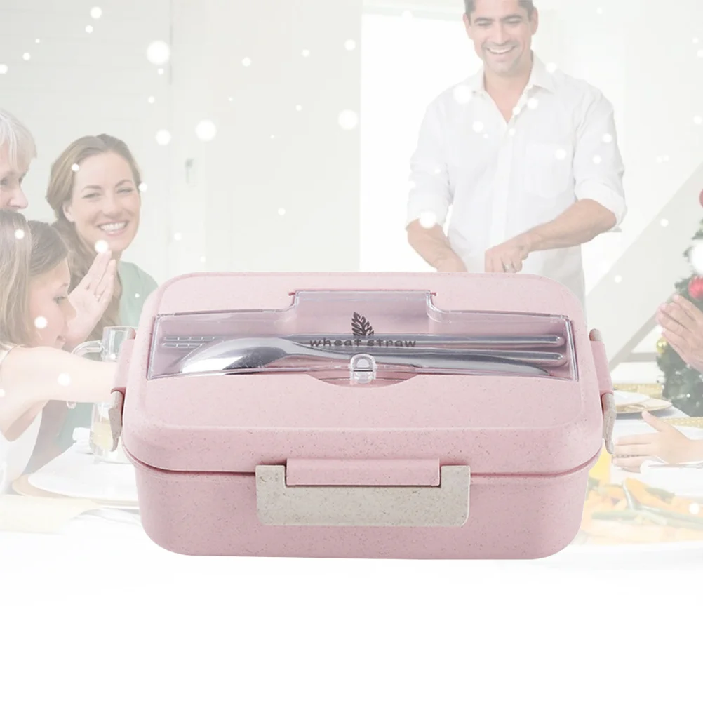 

1000Ml Lunch Box 3 Compartments Bento Food Container Microwave Safe Portable Leak Proof For Office Outdoor Travel