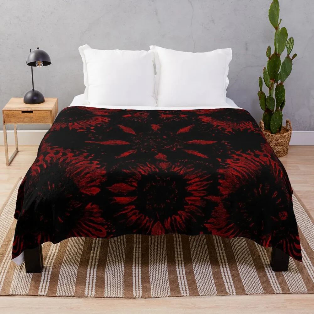 RogerPattern - Scarlet Secrets: An Enigmatic Design Throw Blanket Beautifuls Sofa Quilt Blankets