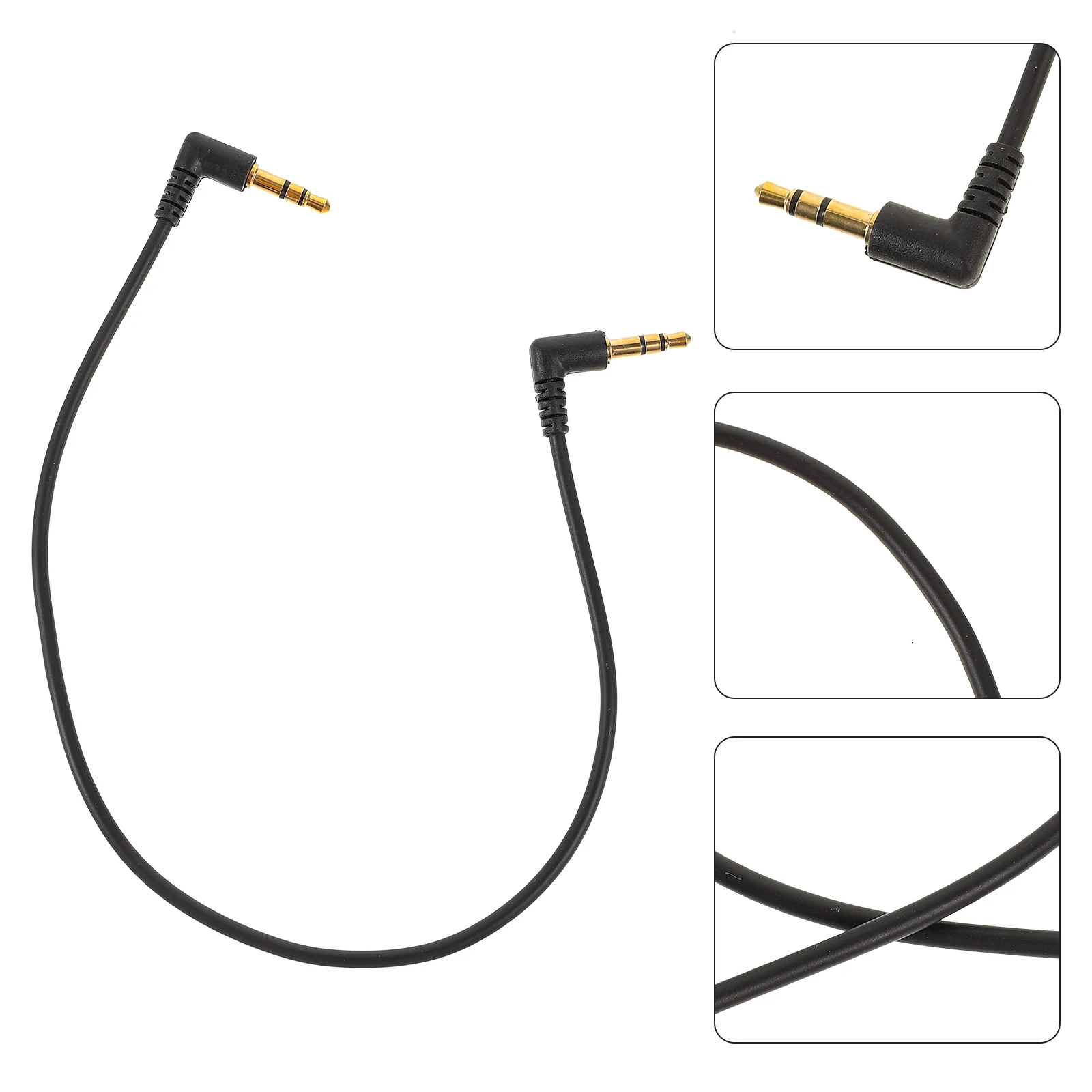 

Dual 3.5Mm Male To Male Audio Cable Angled Stereo Aux Cord 30Cm Flexible Durable For Car Computer Speaker Use 90 Degree Weaving