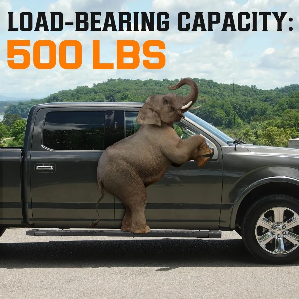 لوحات تشغيل ألومنيوم COMNOVA متوافقة مع 2022-2025 Toyota Tundra CrewMax. لوحات الجري Tundra مقاس 6.5 بوصة، خطوة جانبية سوداء