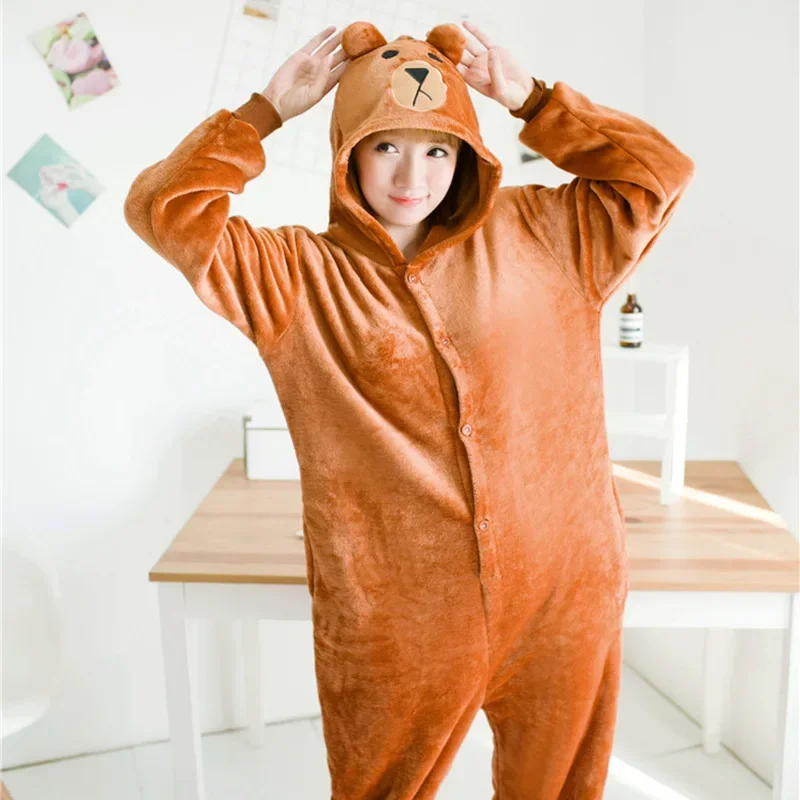 SN55Kigurumi الدب الكرتون نيسيس الاطفال الأطفال الفانيلا بيجاما للحيوانات حللا النساء الرجال ملابس خاصة Onepiece أنيمي تأثيري $@1 واط