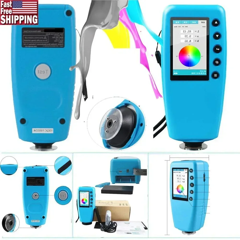 Handheld Portable Colorimeter Color Analyzer Tester 4MM Φ4mm CIELAB CIE8/d Digital Screen Display Coating Printing Model Meter
