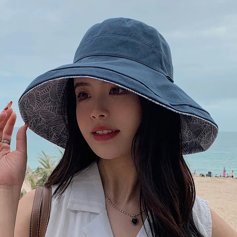 COKK Spring Summer Hats For Women Bucket Hat Fisherman Cap Double Sided Sunshade Floppy Sun Hat Ladies Big Wide Brim Gorro 2023