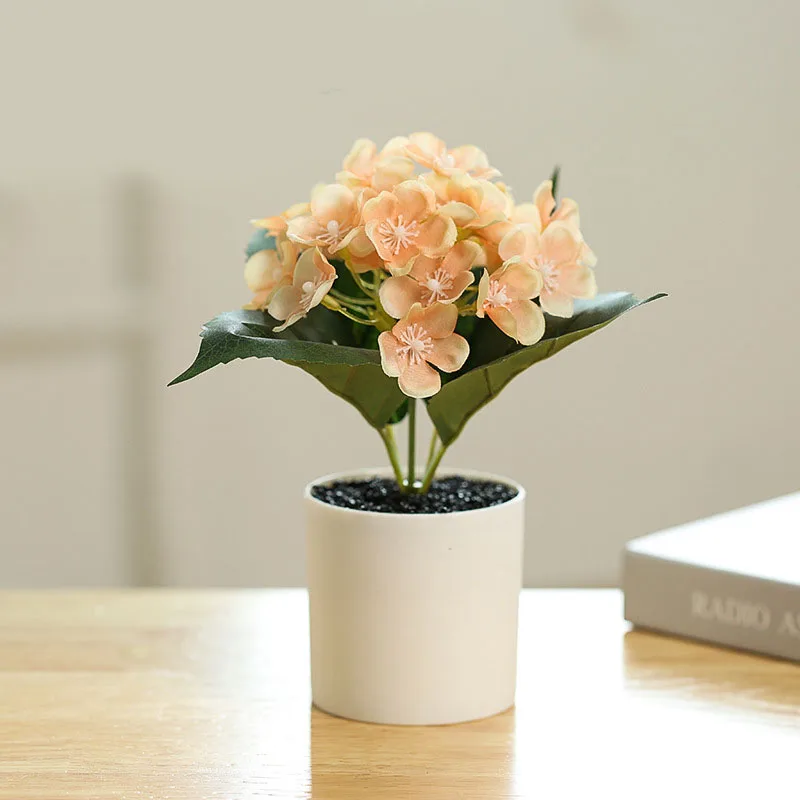 

Fake Flower Small Hydrangea Bonsai Silk Flower Artificial Green Plant Creative Indoor Decoration Simulation Flower