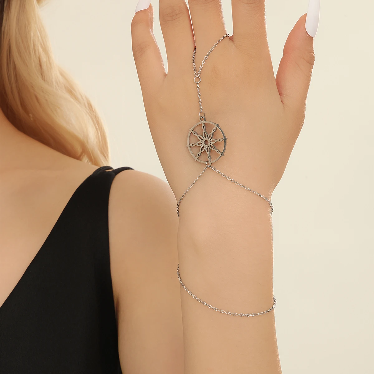 Yoga Wheel Dharma - Kinitial dharma yoga camadas corrente pulseiras