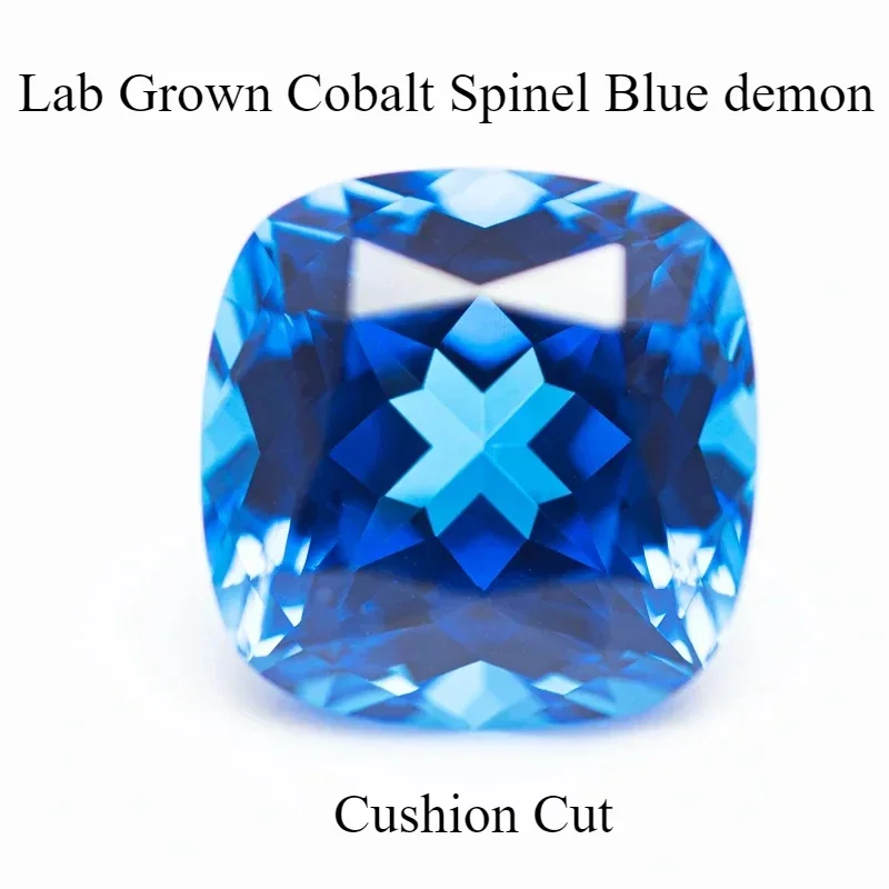 Lab Grown Cobalt Spinel VVS1 Square Cushion Gemstone Charms Beads for Diy Jewel Making Materials Selectable AGL Certificate