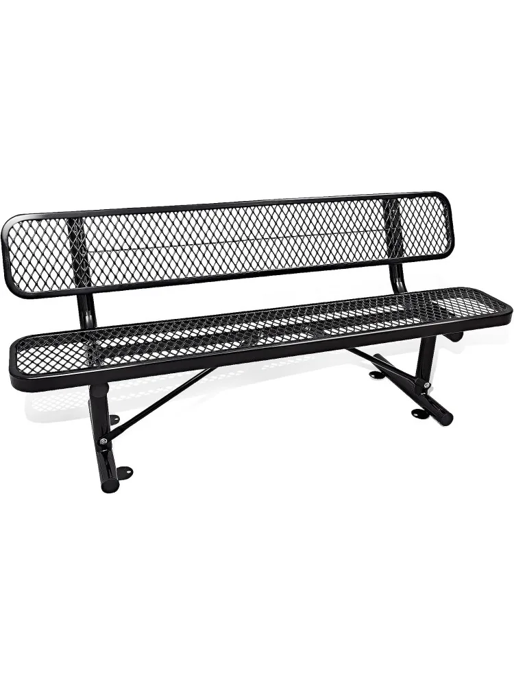 

Duty Park Bench with Back Portable Frame, Outdoor Metal Park Bench with Backrest, Steel Mesh Outdoor Bench for Garden,