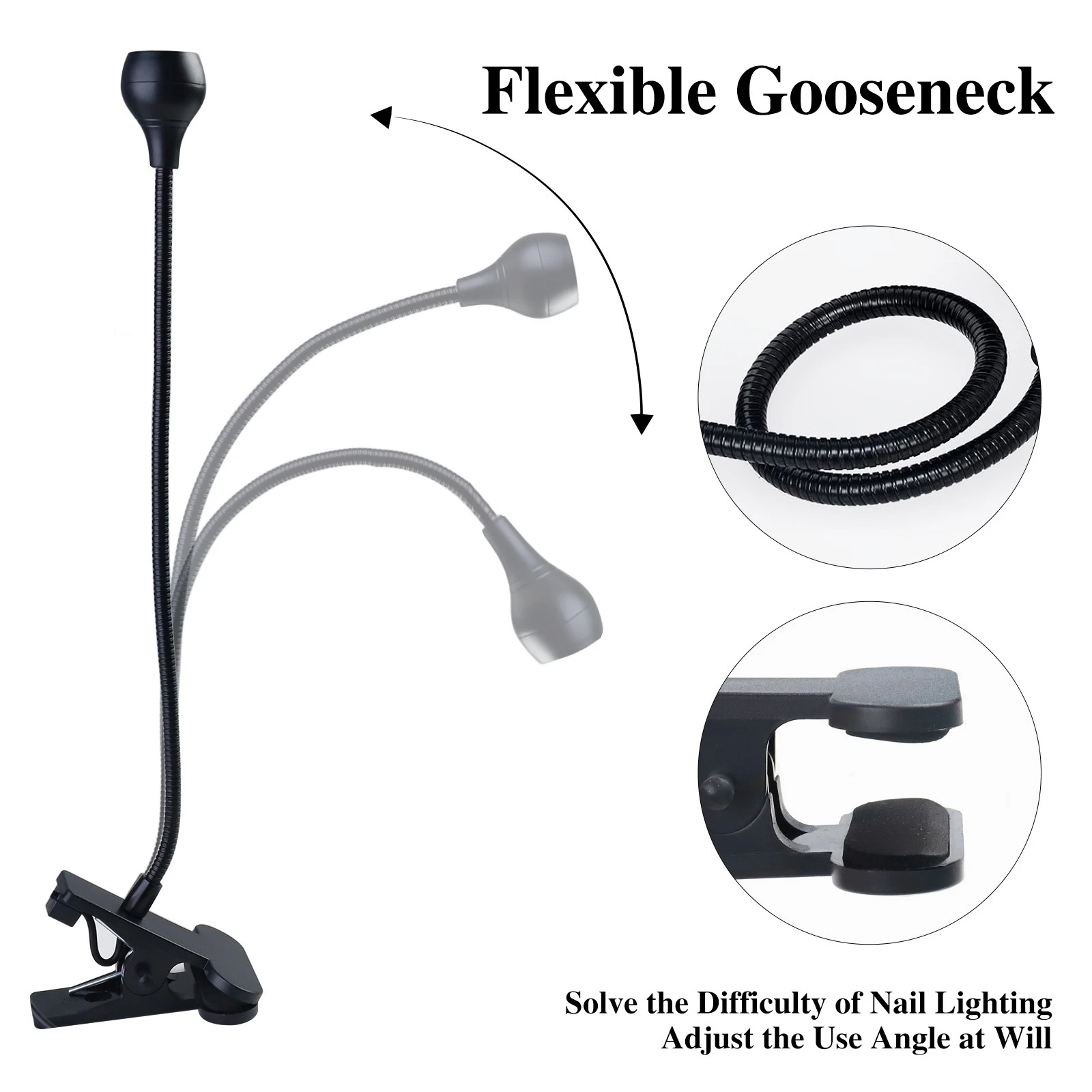 USB Nail Dryer Portable Mini UV Light For Gel Polish Curing With Clamp And Switch Flexible Nail Lamp For Manicure And DIY Crafts